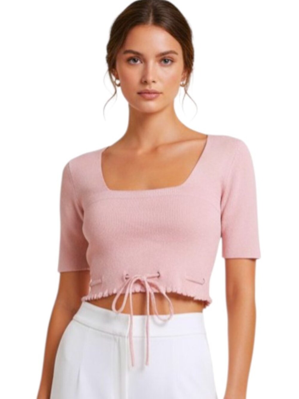 Lovers + Friends Pink Sweater Crop Top S